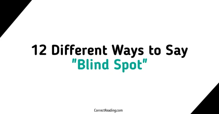 12 Different Ways to Say Blind Spot