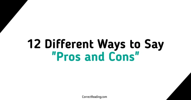 12 Different Ways to Say Pros and Cons