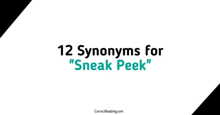 12 Synonyms for Sneak Peek