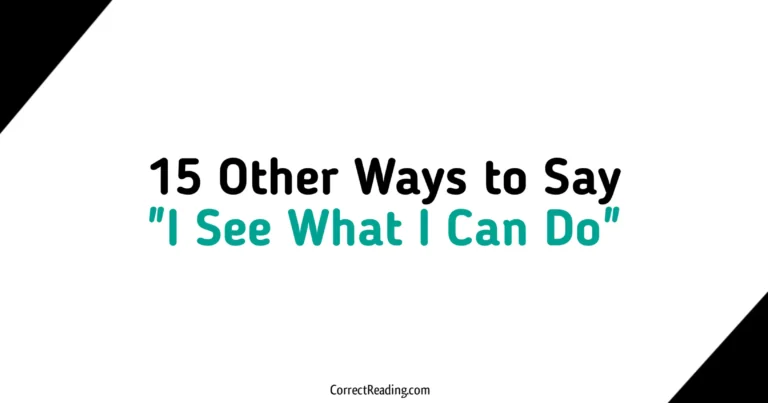 15 Other Ways to Say I See What I Can Do