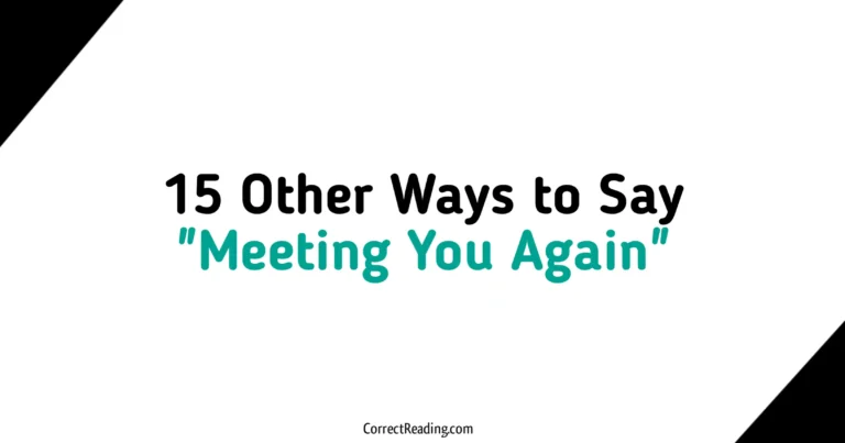 15 Other Ways to Say Meeting You Again.